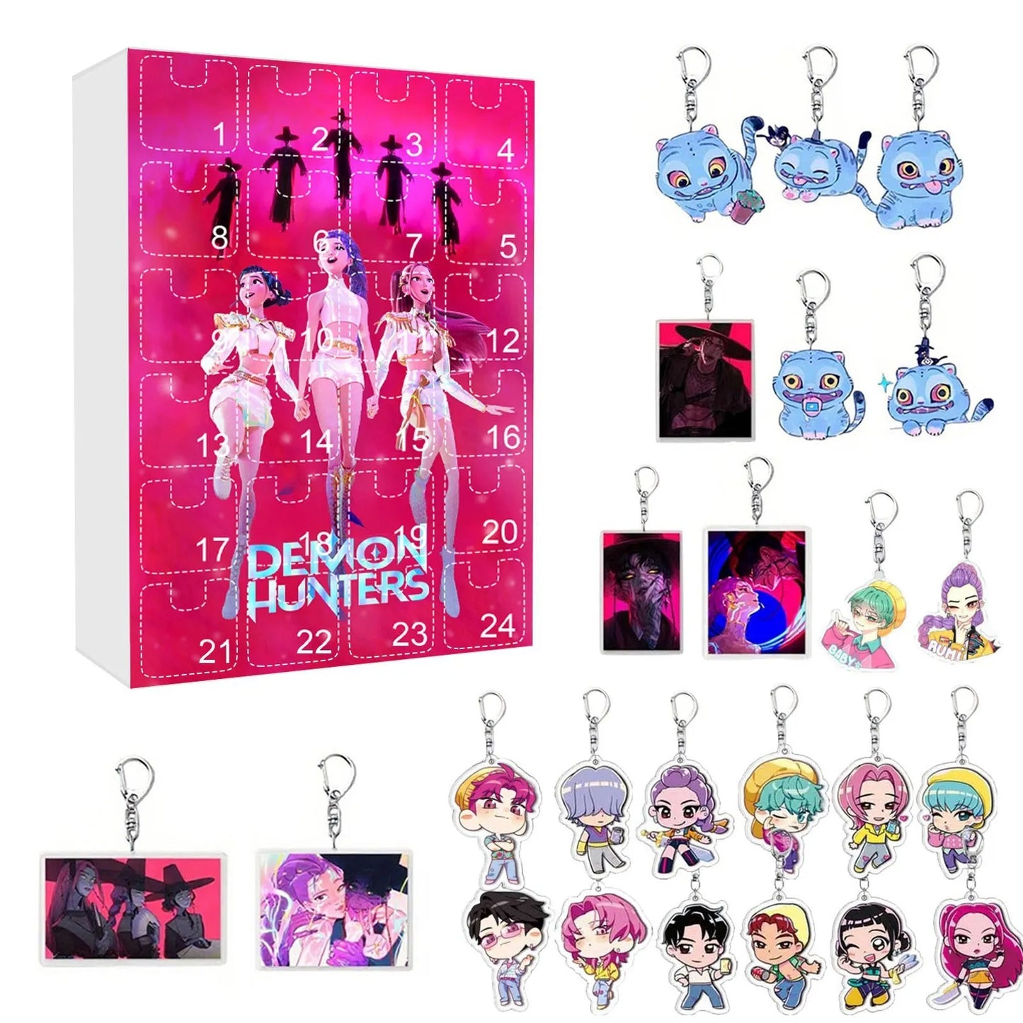 Kpop adventskalender 24 dagen demonjagers sleutelhanger cadeau