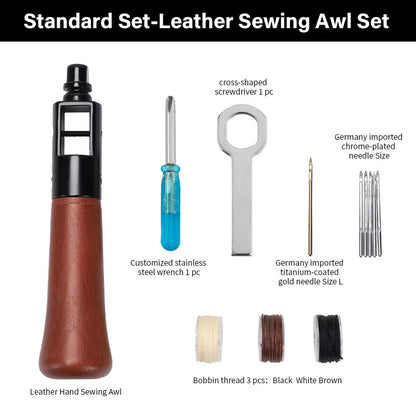 Kit de couture en cuir – ensemble d'outils premium pour couture à la main pour artisanat cuir et réparation de toile, cadeau automne 2026
