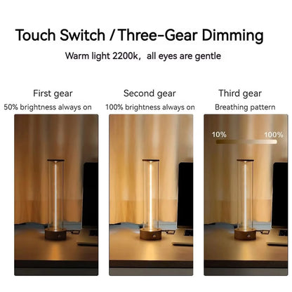 Cordless LED Table Lamp - Rechargeable Magnetic Design, Touch Sensor, Dimmable for Bedroom