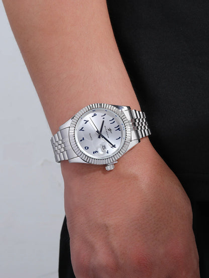 Men's Stainless Steel Date Watch Casual Business Style