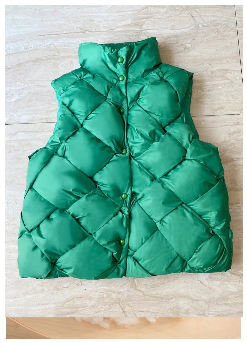 Insulating Women Puffer Vest - Boxy Quilt Polyfill Winter