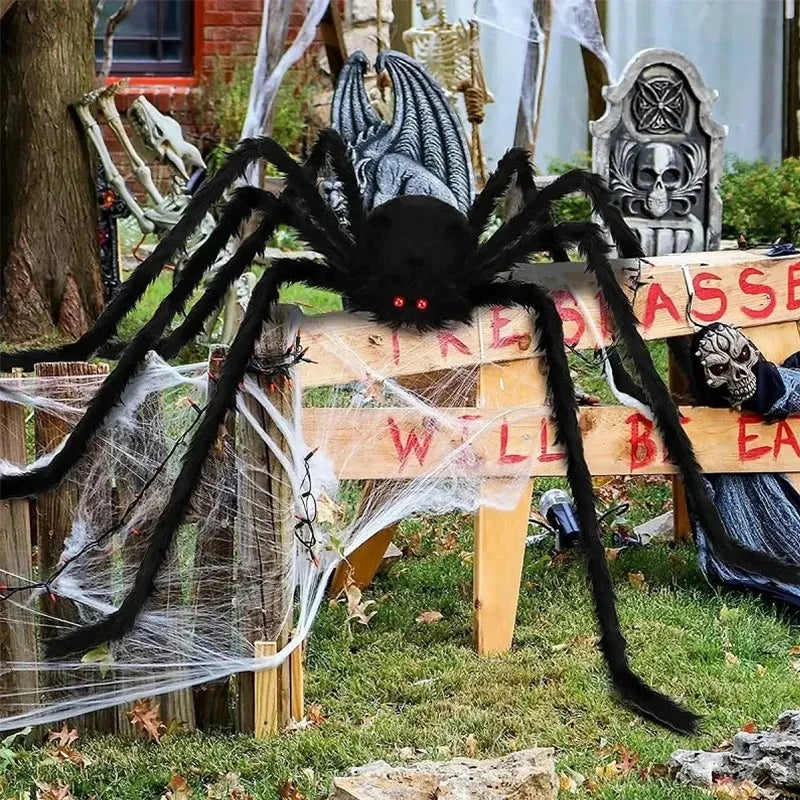 Enorme stoffen Halloween-spin voor binnen en buiten, tuin-, veranda- en spookhuisdecoratie 2026