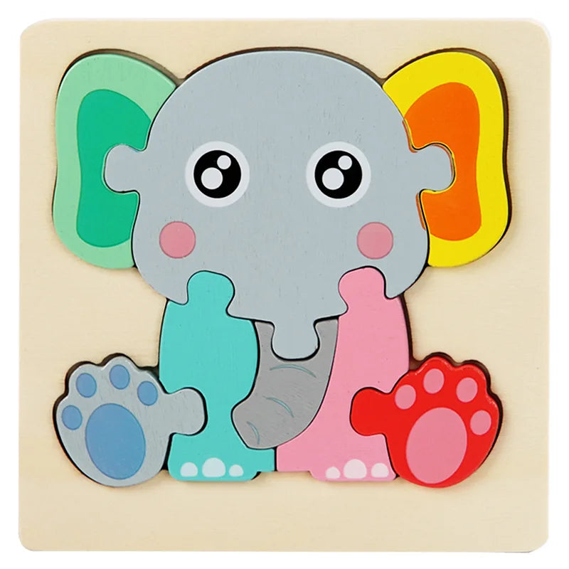 Wooden Puzzle Montessori Animals Educational Toy for Kids