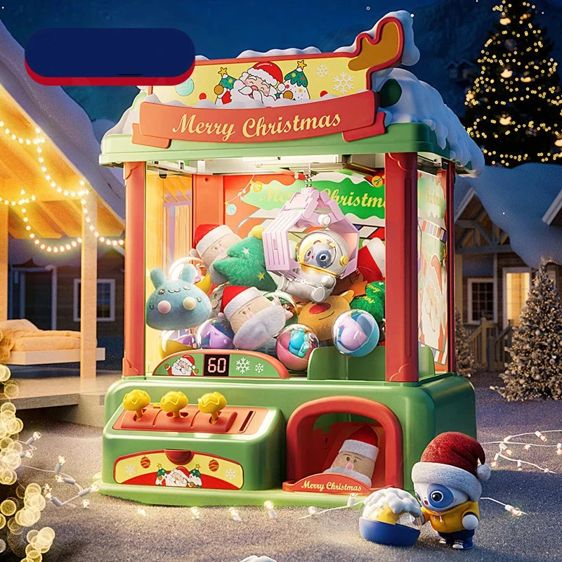 Christmas Doll Claw Machine Premium Set C - Coin Operated Fun Toy for Kids, Festive Gift Idea