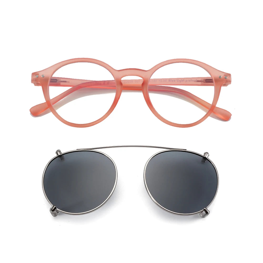 Clip-On Zonnebril Retro Ronde Monturen Anti Blauw Licht Polariserende Clip-Ons Zomer 2026
