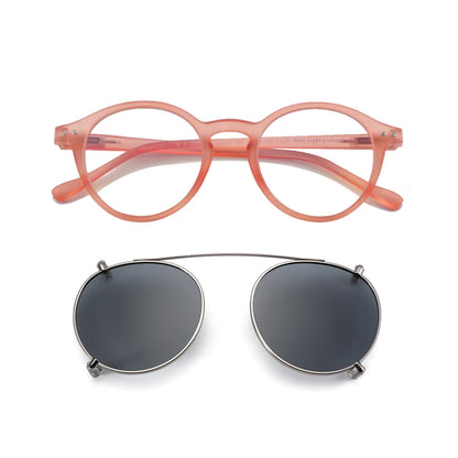 Clip-On Zonnebril Retro Ronde Monturen Anti Blauw Licht Polariserende Clip-Ons Zomer 2026