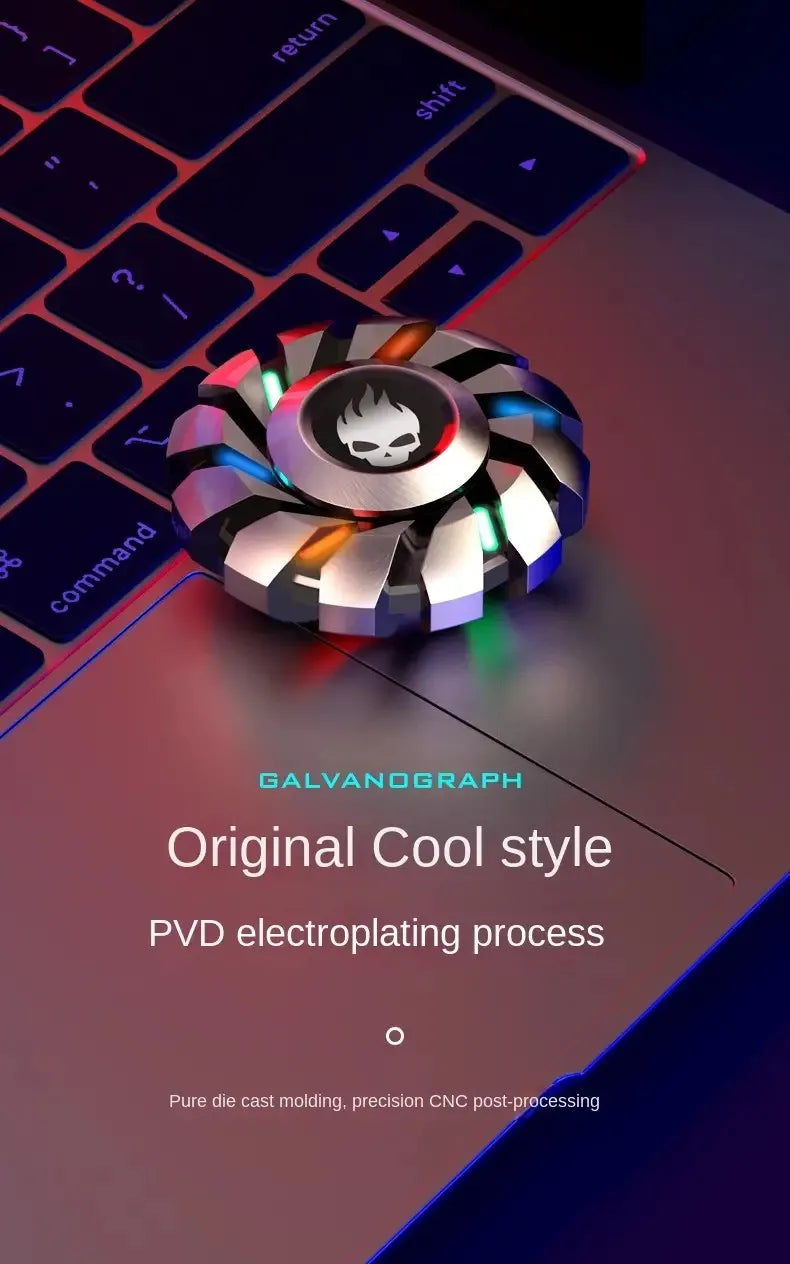 Luminous Fidget Spinner Metal EDC Toy Rainbow Durable LED