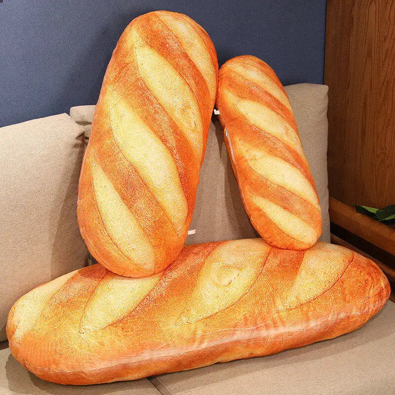 Plush French Bread Pillow - Soft Stuffed Food Decor, Fun Party Prop for Kids, Cozy Sleeping Companion, Unique Room Gift