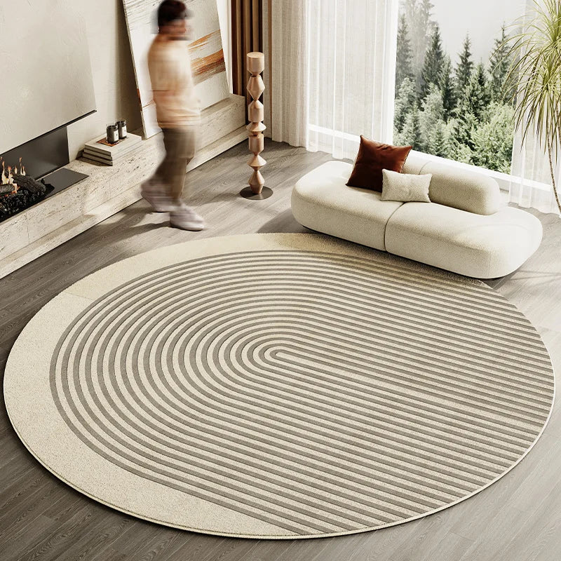 Japanese Round Striped Rug Thick Washable Nonslip Mat