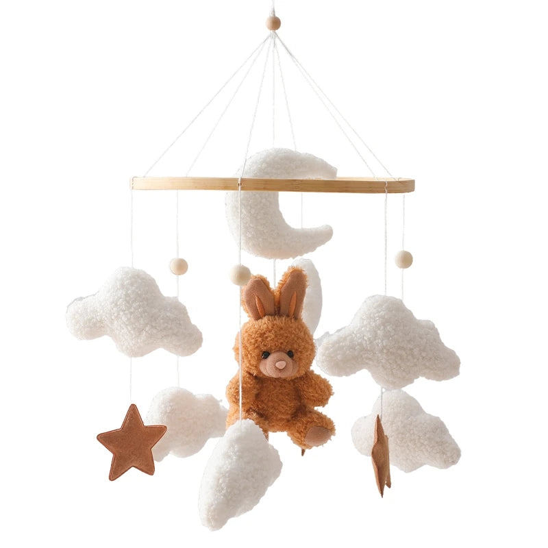 Baby Crib Mobile Wooden Nursery Newborn Sensory Toys