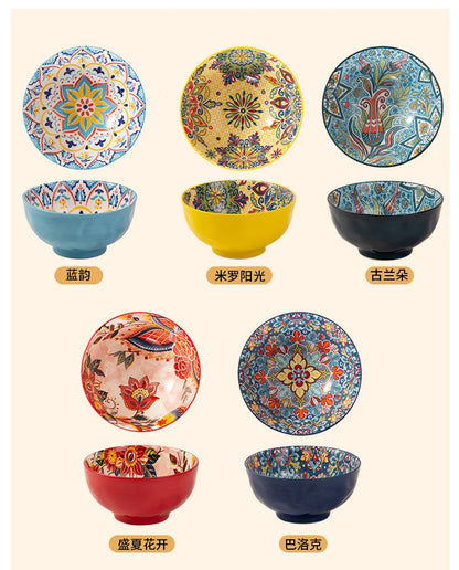 Boheme keramisk riskål retro nudelskål køkkengave