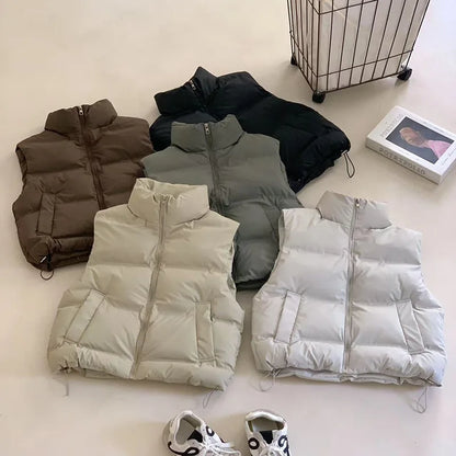 Lightweight Women's Down Vest - Cropped Boxy, Duck Fill