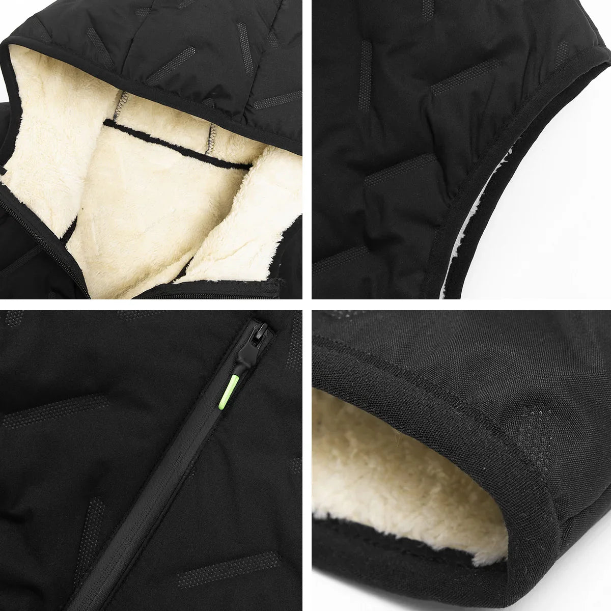 Insulating Mens Down Vest - Quilted, Shearling Travel