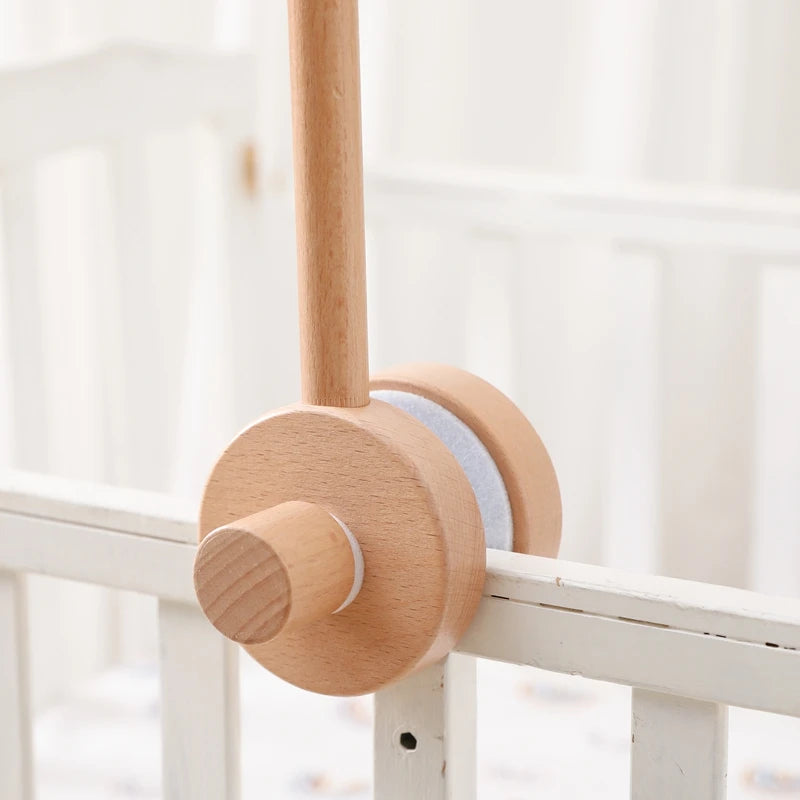 Wooden Baby Mobile Crib Arm Holder Newborn Sensory Toys
