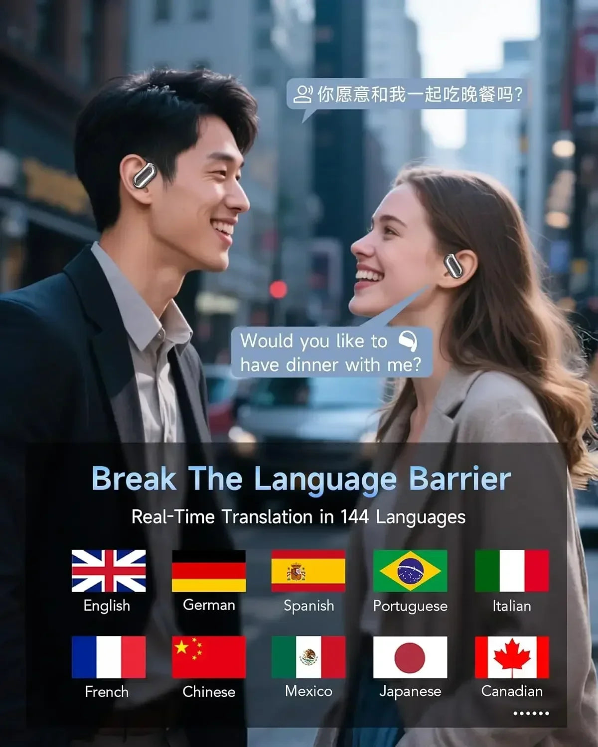 AI Translation Earbuds Real Time Translator Travel 2025