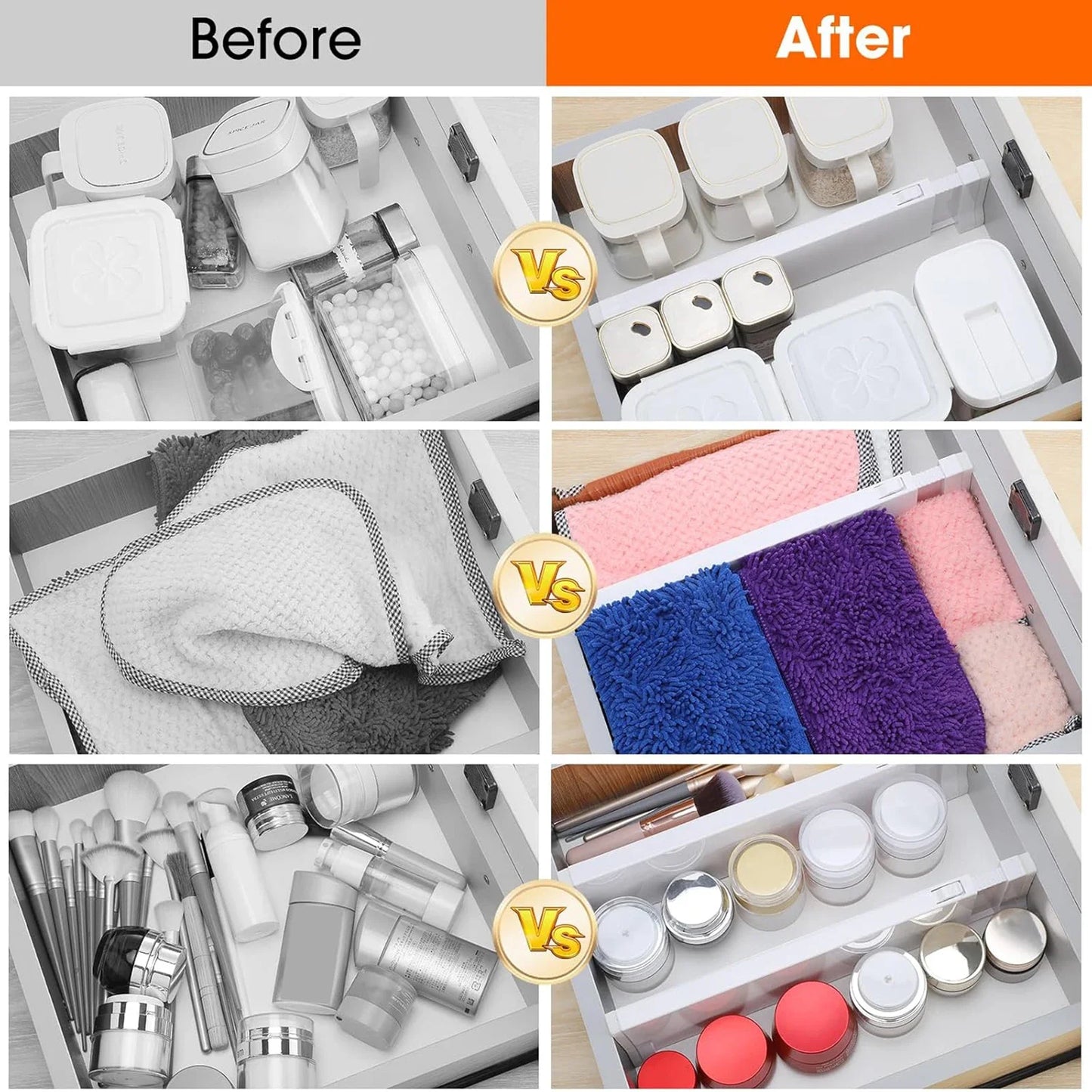Skuffeopdelere Justerbare Udvidelige Skuffeorganisatorer Tilbage Til Skole 2025 Pladsbesparende Kommodeopbevaring