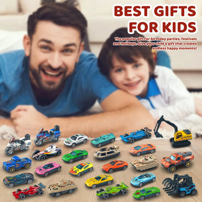 Calendario dell'Avvento Set 24 Auto in Lega Conto alla Rovescia di Natale