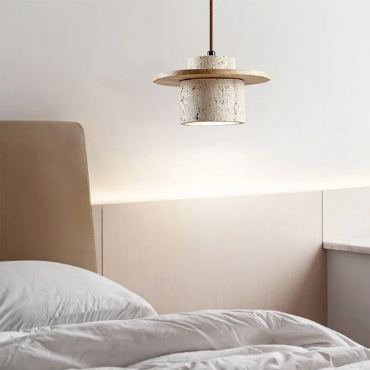 Japandi Wabi Sabi Stone Pendant Light Rustic Bedroom Cafe Lamp