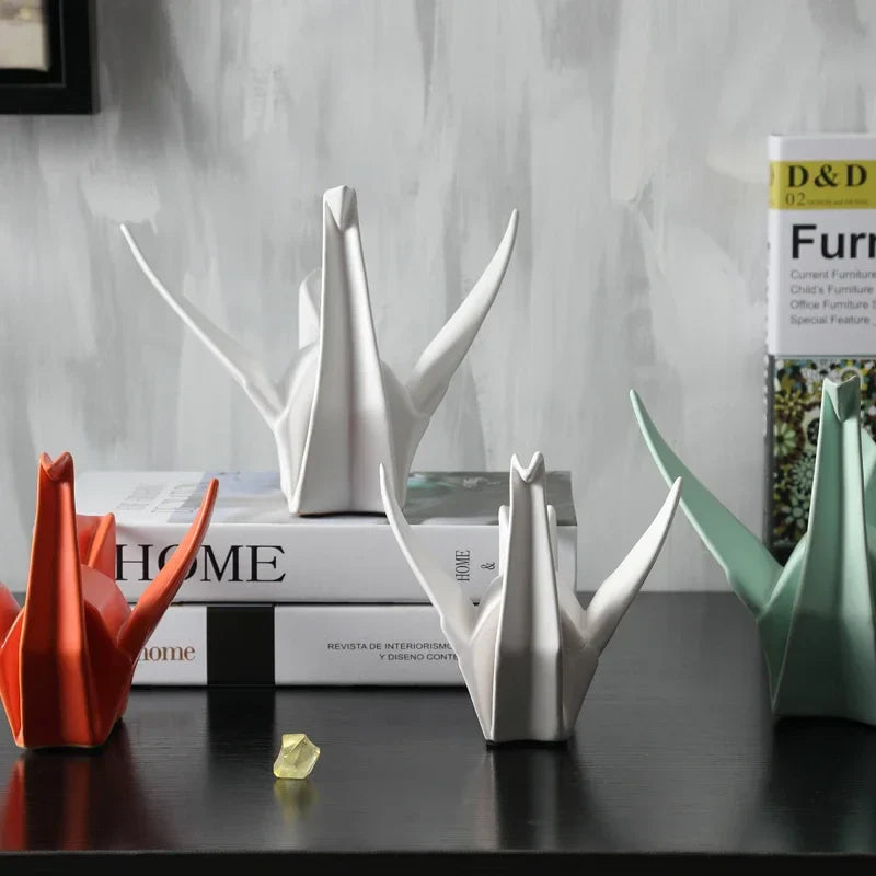 Ceramic Bird Statue Origami Sculpture Modern Desktop Home Decor Fall 2025 Accent Minimalist Office Gift