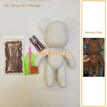 Diamantmalerei Set 5D Vollbohrung Kristall Bär Puppe Weihnachten 2025 DIY Strass Mosaik Funkelnde Wohnkultur Geschenk