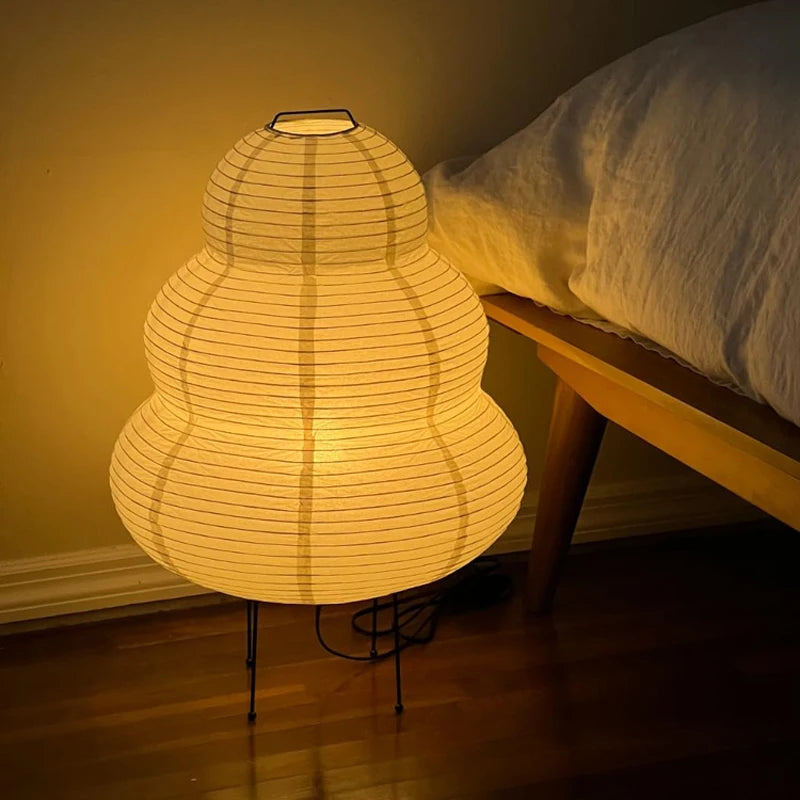 LED Rice Paper Lamp Tricolor Dimming Japanese Style