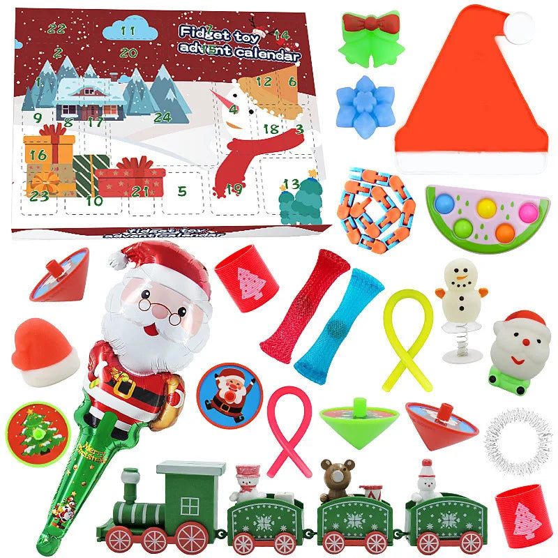 Christmas Mystery Box Advent Calendar - Blind Box Stress Relief Toys for Kids, Fun Holiday Gift