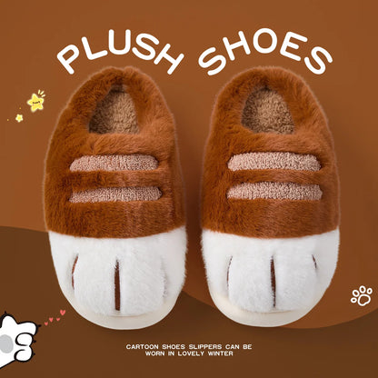 Soft Unisex Slippers For Kids - Cozy Cat Design, Plush Lining, Indoor Wear At Home