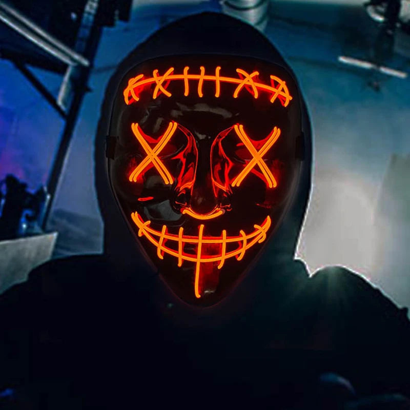 LED Purge Mask with Light Up for Halloween and Parties