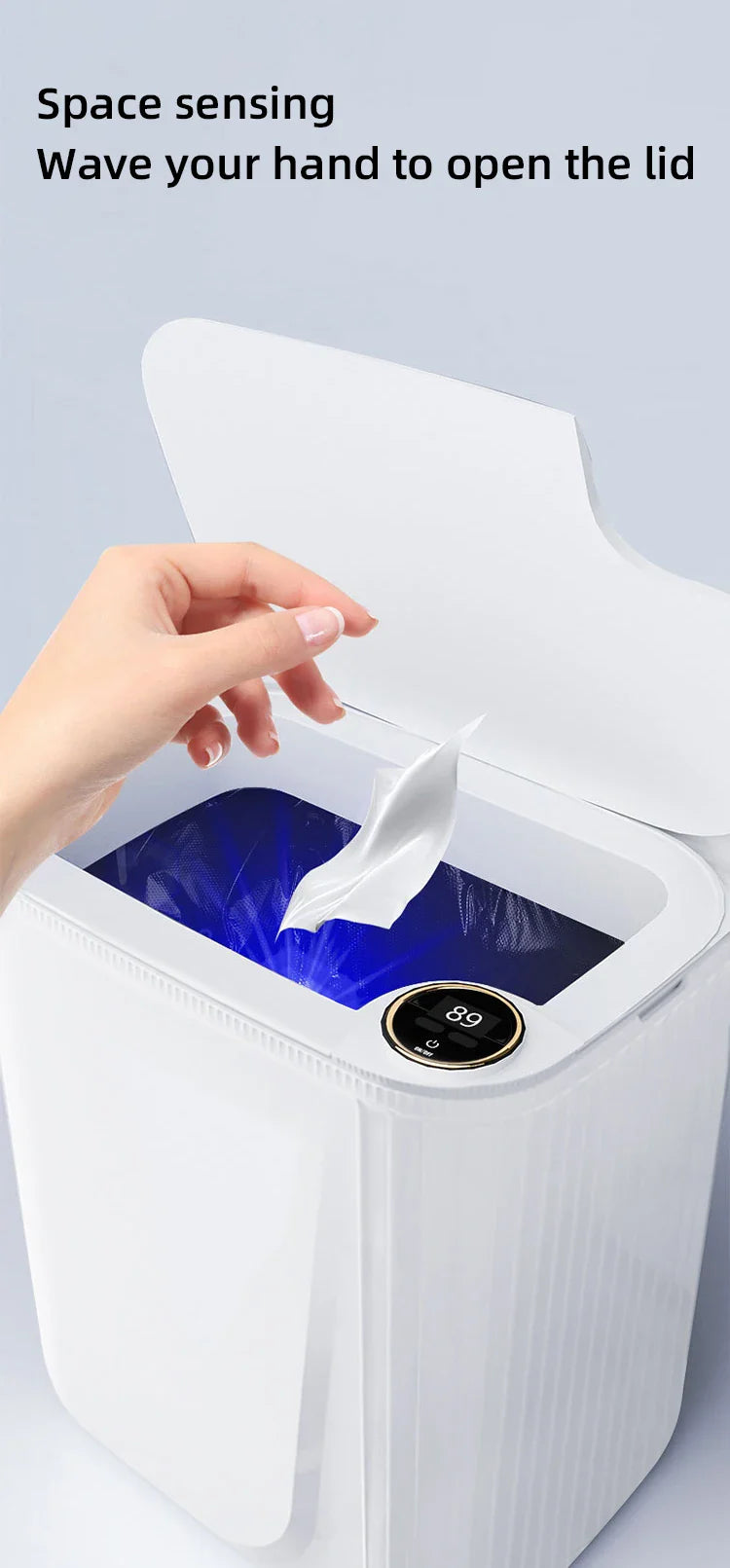 Smart Sensor Trash Can 20L Type C Rechargeable Bathroom