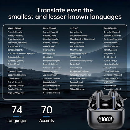 AI Translator Earbuds Real Time 144 Languages With ANC