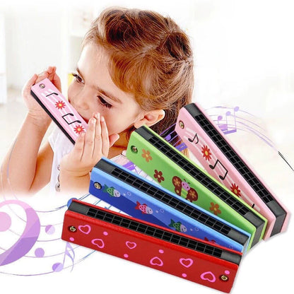 Children Wooden Harmonica Music Toys for Kindergarten Beginners
