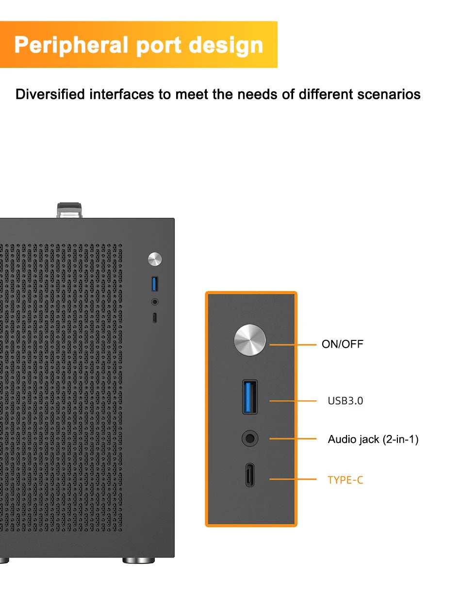 Boîtier PC Mini ITX Côté Transparent Refroidissement Liquide 240mm