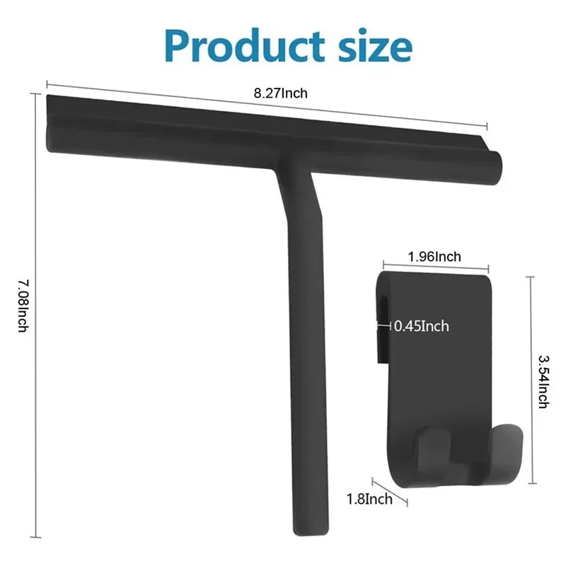 Shower Squeegee Wall Hanger Rubber Blade Bathroom Cleaner