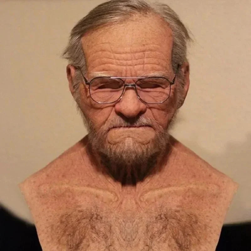Realistisch siliconen Halloweenmasker dat het hele hoofd bedekt, opa en oma, cosplay-simulatierekwisiet 2026