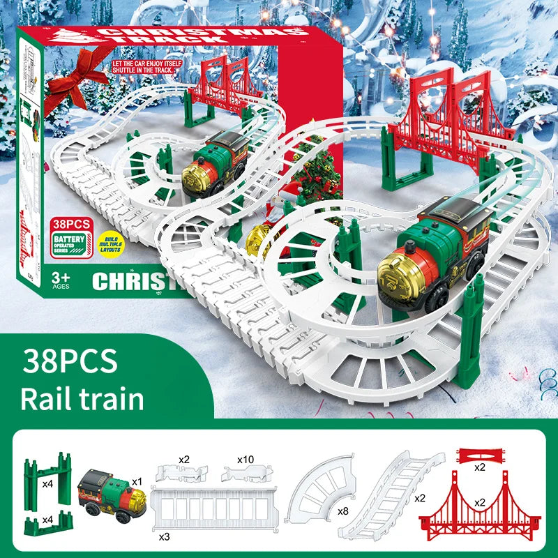 Electric Christmas Train Set for Kids - Fun Track Car Toy, Educational Gift for Children, Battery-Powered Holiday Playtime