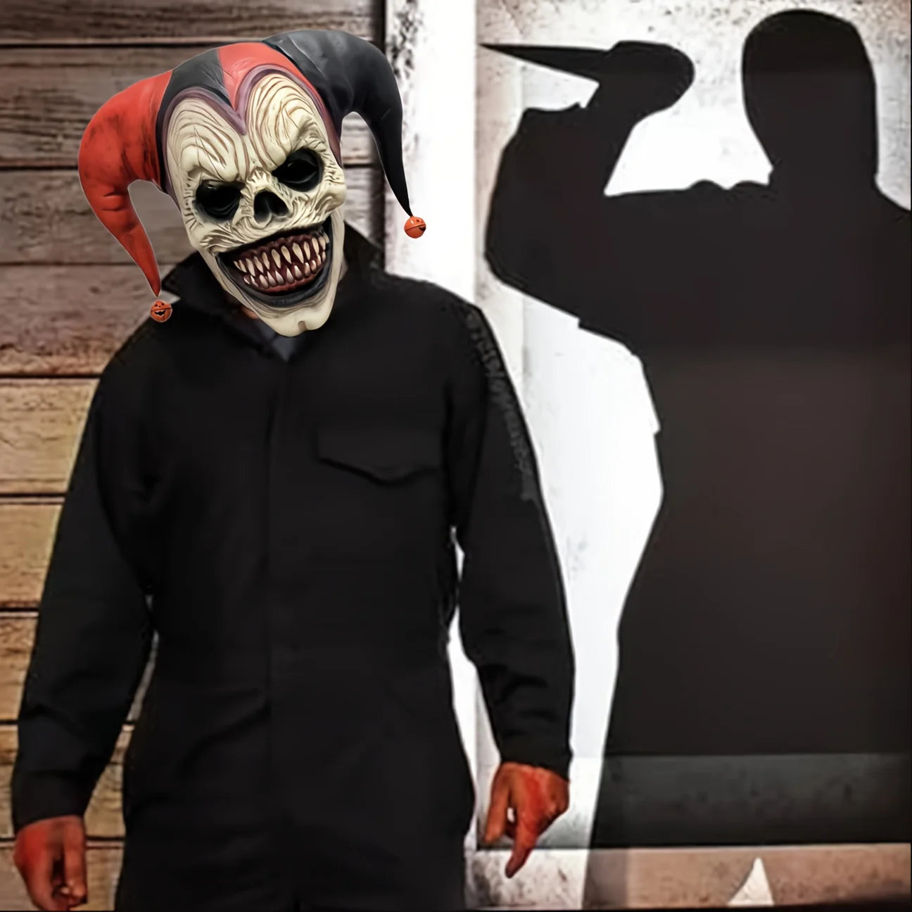 Clown Mask Latex Horned Skull Scary Halloween Cosplay