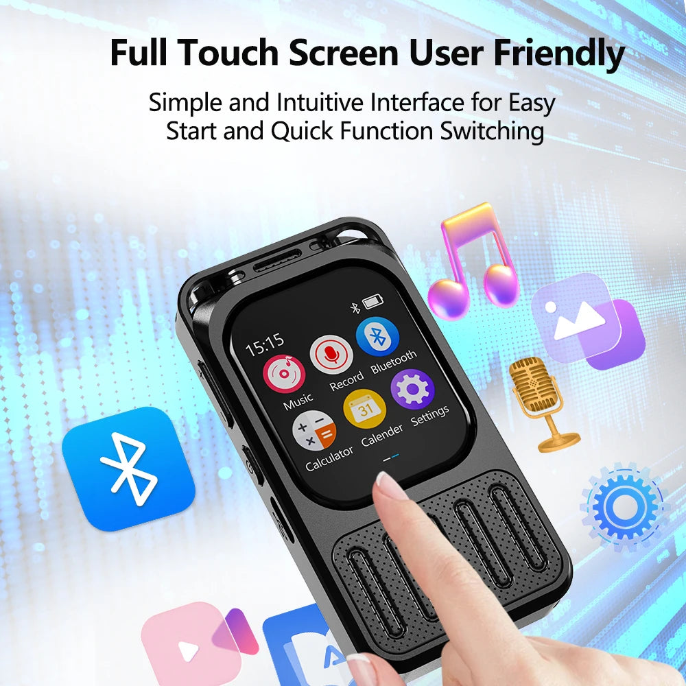 AI Voice Recorder Bluetooth Touchscreen 79H Battery 1200mAh