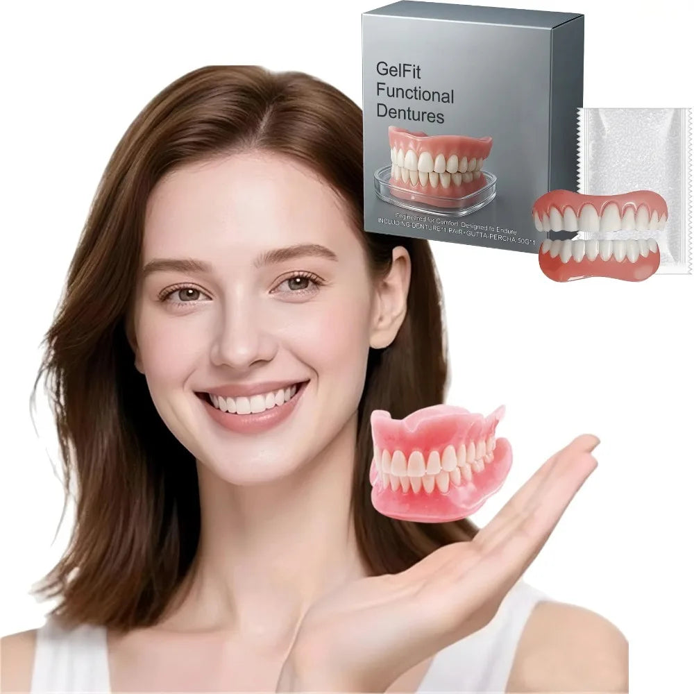 Soft Silicone Temporary Dentures Full Set – Safe, Easy Fit, Instant Smile Restoration 2026