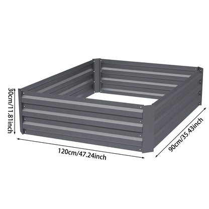 Variant image for Metal Raised Garden Bed 4x2ft Rectangular Planter Box for Flowers, Vegetables, and Herbs in Black-2