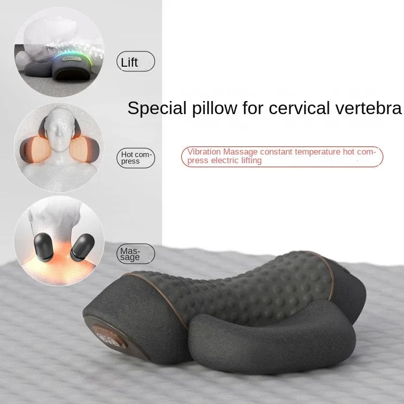 Neck Massager Pillow With Heat And Vibration - Viral Trend Cervical Therapy For Neck And Shoulder Relief, Hot Compress