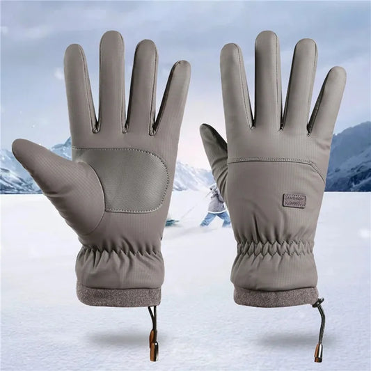 Winter Gloves Grey Thermal Ski Gloves Winter Essentials 2026 Touchscreen Compatible Windproof Waterproof Anti Slip