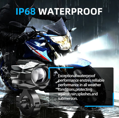 HAOLIDE LED Motorcycle Headlight 6000K – Auxiliary Fog Spot Light 3500K Strobe Off-Road Motorbike 2026