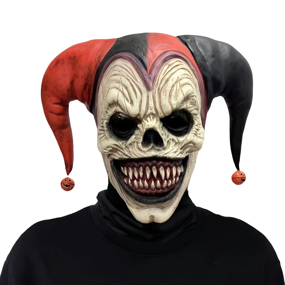 Clown Mask Latex Horned Skull Scary Halloween Cosplay