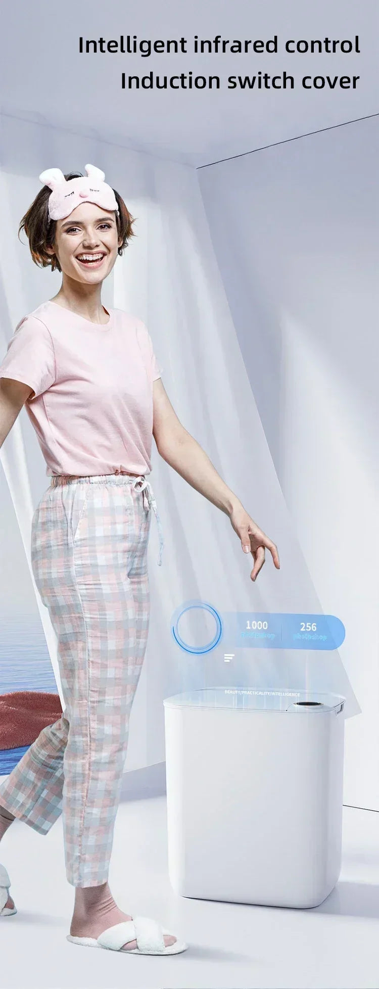 Smart Sensor Trash Can 18L With Display Type C Recharge