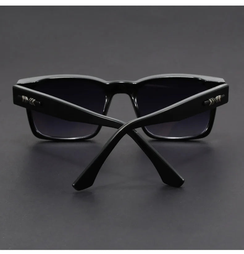 Men's square frame sunglasses UV400 – mirror lens, anti-mist outdoor driving shades, wide coverage