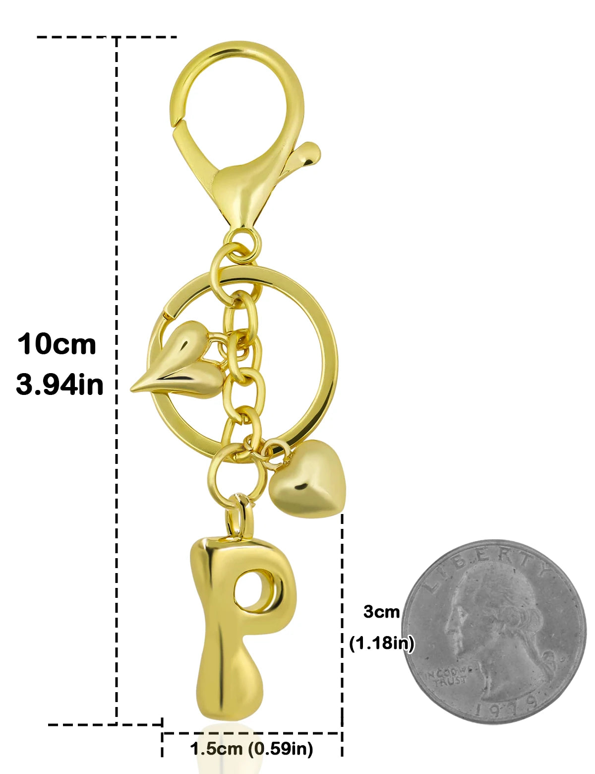Personlig nøglering guld boblebogstav taskevedhæng gave