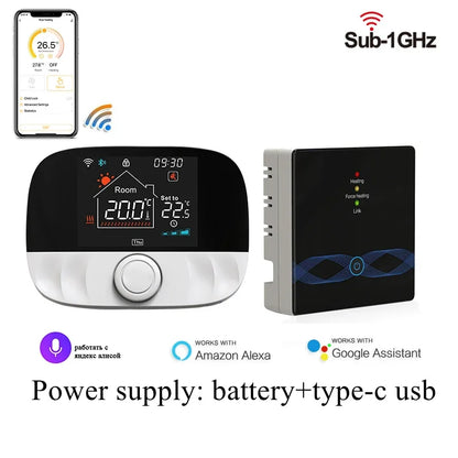 Smart Thermostat Wireless RF433 Floor Heating Control For Gas Boiler Tuya App USB Powered Fall 2025 Energy Saving