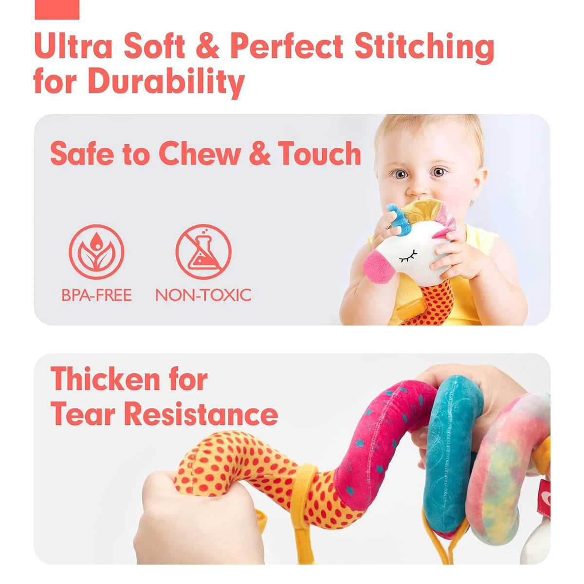 Soft Giraffe Baby Rattle Hanging Plush Newborn Sensory Toys