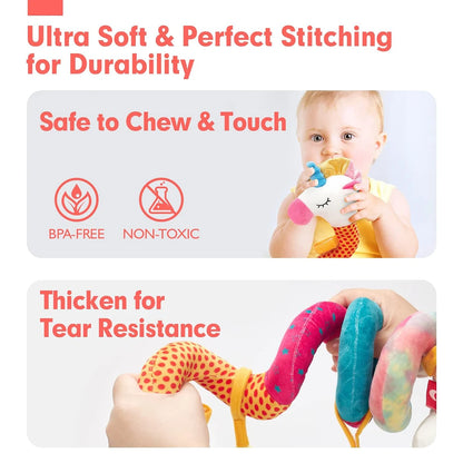 Soft Giraffe Baby Rattle Hanging Plush Newborn Sensory Toys