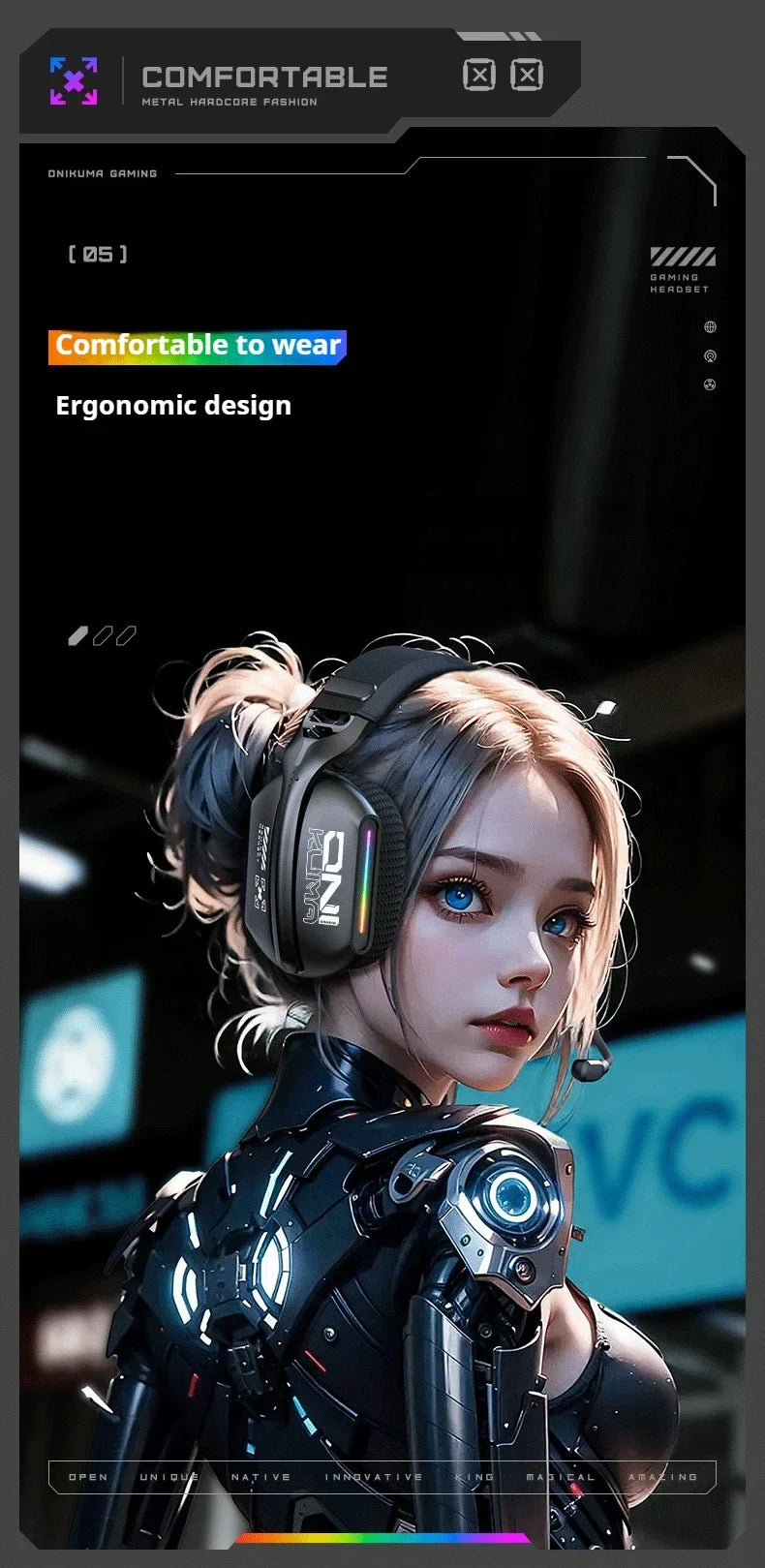 Wireless Gaming Headset Tri Mode Bluetooth Wired Immersive